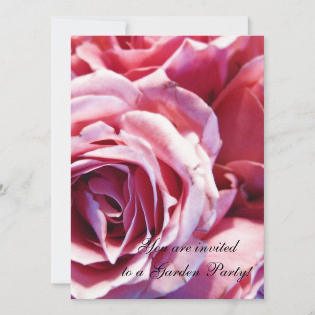 Invitación Montón de rosas rosadas brillantes (Anverso)