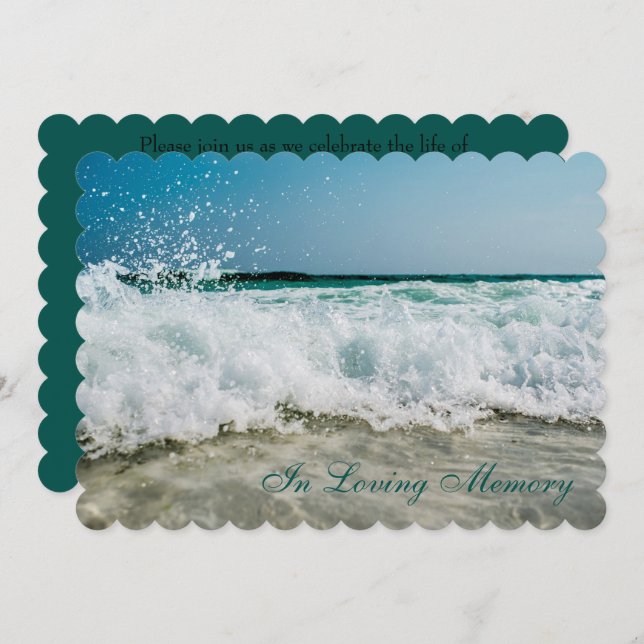 Invitación Monumento a la playa de Ocean Beach en la Invitaci (Anverso / Reverso)