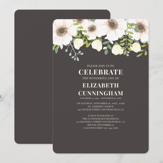 Invitación Monumento al Foliage moderno y las flores (Anverso / Reverso)