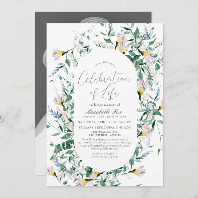 Invitación Monumento al funeral de la vegetación de las flore (Anverso / Reverso)