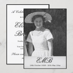 Invitación Monumento al Funeral Simple Foto Elegante Invitaci