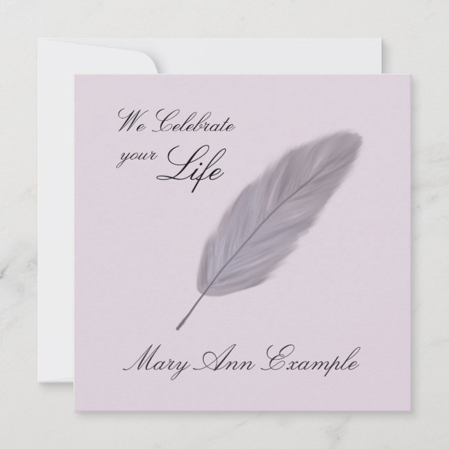 Invitación Monumento al Personalizable / Funeral Vivo (Pluma) (Anverso)