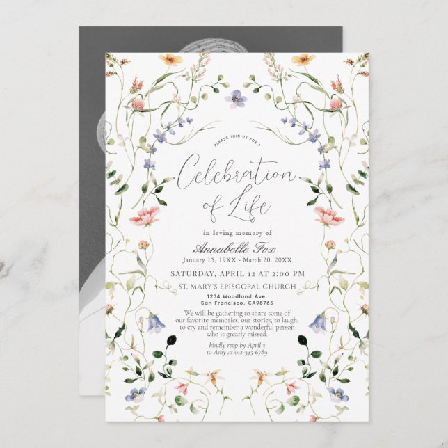 Invitación Monumento conmemorativo a los funerales de Flor Si (Anverso / Reverso)