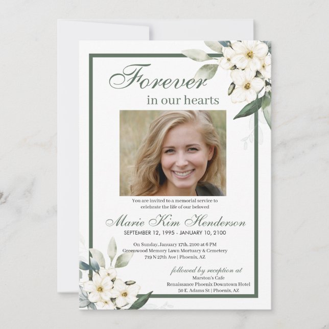 Invitación Monumento conmemorativo a los funerales de las flo (Anverso)