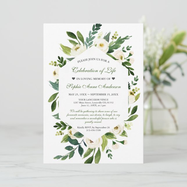 Invitación Monumento conmemorativo al funeral de la vida de l (Anverso de pie)