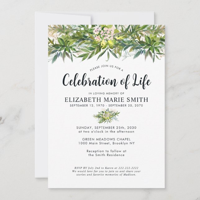 Invitación Monumento conmemorativo al funeral de la Vida Verd (Anverso)