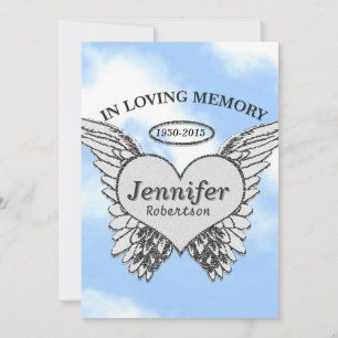 Invitación Monumento conmemorativo con Ángel Alas y Corazón