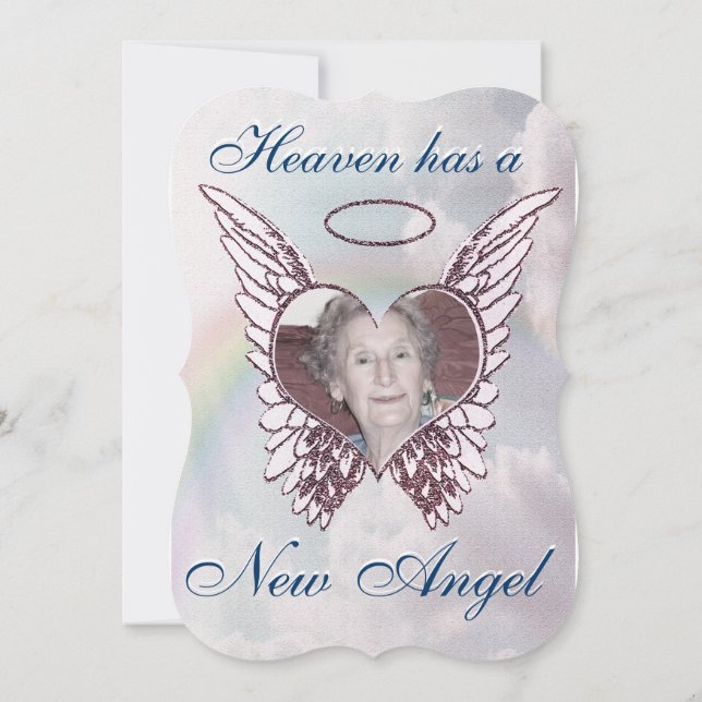 Invitación Monumento conmemorativo con Ángel Alas y Corazón (Reverso)