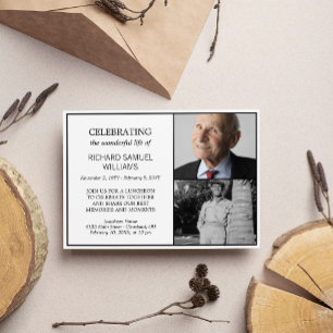 Invitación Monumento conmemorativo de 2 fotos en blanco y neg