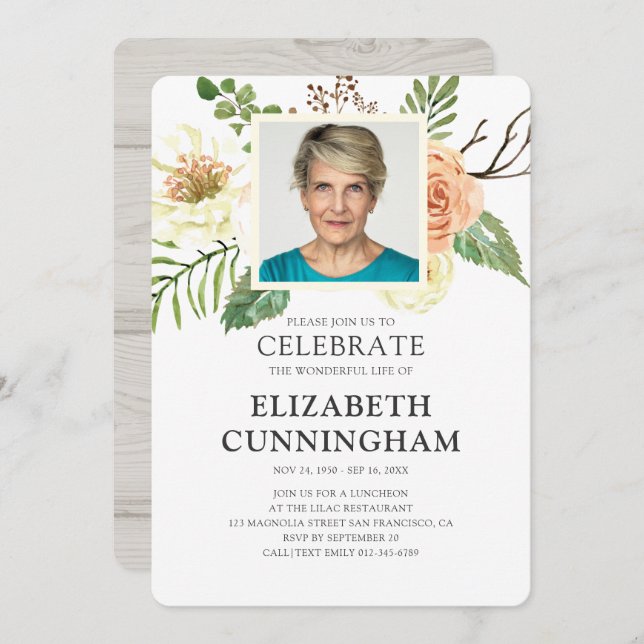 Invitación Monumento conmemorativo de la foto de Florencia de (Anverso / Reverso)