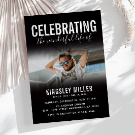 Invitación Monumento conmemorativo de la vida de una foto mod