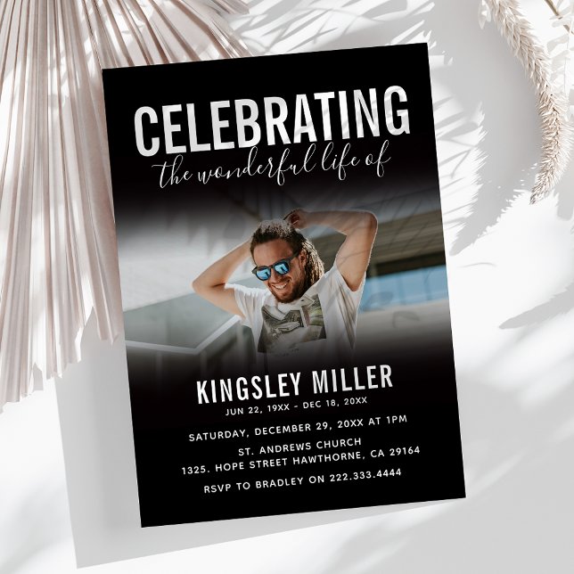 Invitación Monumento conmemorativo de la vida de una foto mod (Subido por el creador)