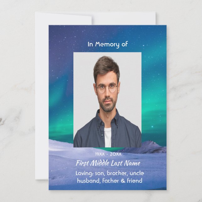 Invitación Monumento conmemorativo de las luces boreales de A (Anverso)