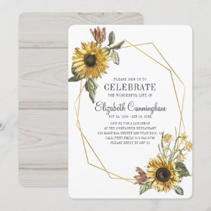 Invitación Monumento gótico floral floral de girasol rústico