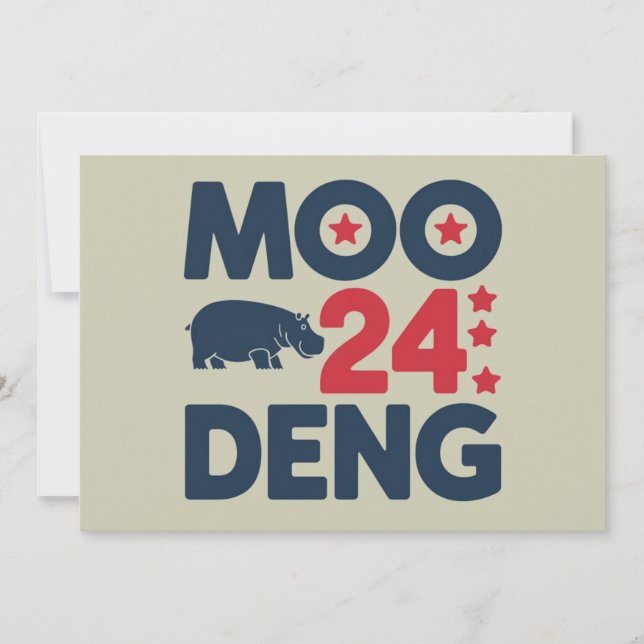 Invitación Moo Deng 2024 Moo Deng Moo Deng Bebé Hipopótamo Li (Anverso)