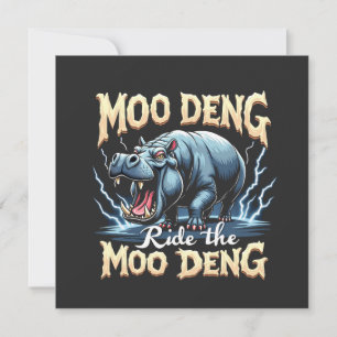 Invitación Moo Deng Ride Moo Deng Gracioso Hippo