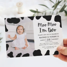 Invitación Moo Moo I'm Two Photo 2day Invitation