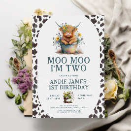 Invitación Moo Moo Soy dos Chicas de la granja de impresión d