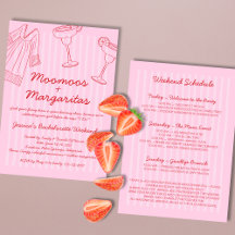 Moo Moos & Margaritas Bachelorette rosa y roja