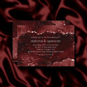 Invitación Moody Agate   Henna Blood Red Garnet Jewel Tone