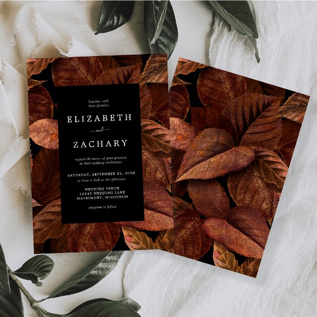 Invitación Moody Autumn deja Boda de óxido (Subido por el creador)