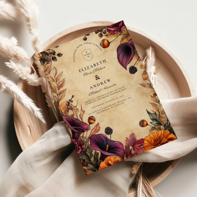 Invitación Moody Autumn Floral Boda (Subido por el creador)