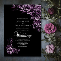 Moody Black and Purple Floral Boda