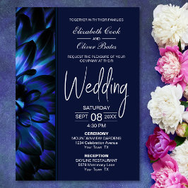 Invitación Moody Blue Floral Boda