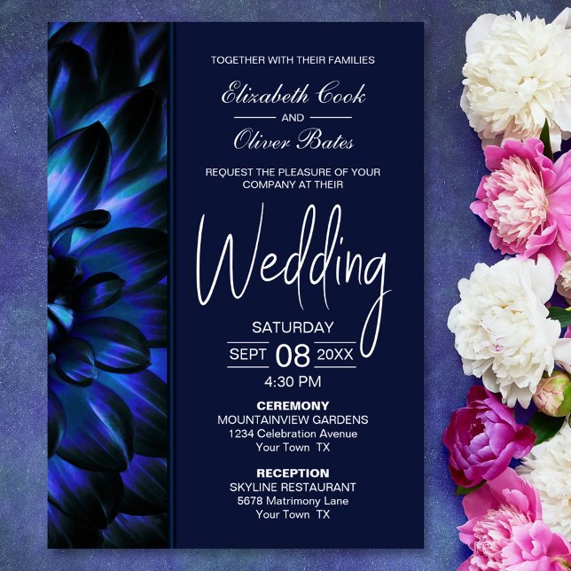 Invitación Moody Blue Floral Boda (Subido por el creador)