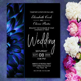 Invitación Moody Blue Floral Boda