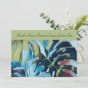 Invitación Moody Blue Monstera Botanera Prueba De Correo Elec