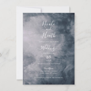 Invitación Moody Blue Sky Nubes Boda Celestial