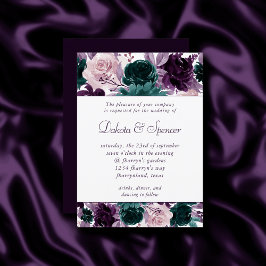 Invitación Moody Boho | Boda Eggplant Purple Garland