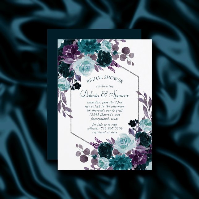 Invitación Moody Boho | Verde azulada Baby Shower de marco pl (Subido por el creador)