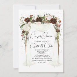 Invitación Moody Burgundy Floral Arch Couples Shower 