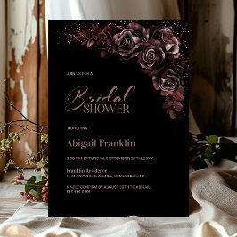Invitación Moody Chocolate Floral Bridal Shower