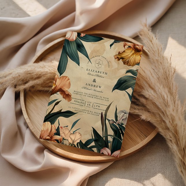Invitación Moody Copper Botanical Wedding (Subido por el creador)