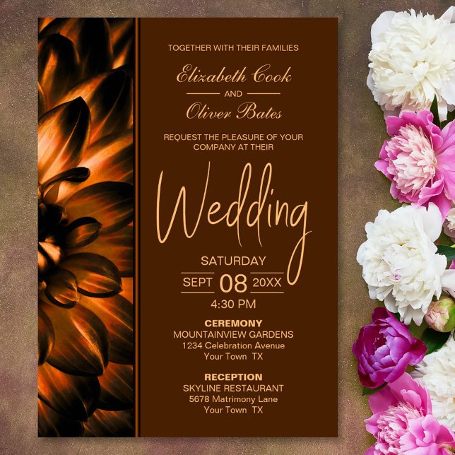 Invitación Moody Copper Floral Boda (Subido por el creador)