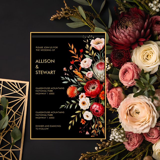 Invitación Moody Dark Floral Botanance Boda (Subido por el creador)