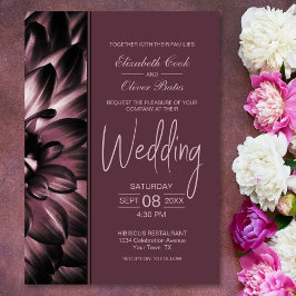 Invitación Moody Dusty Rosa Boda Floral