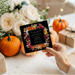 Invitación Moody Fall Dark Floral Romantic Bridal Shower