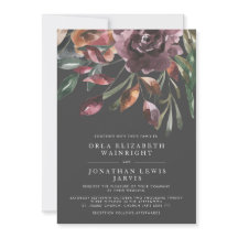 Moody Fall Floral Burst Purple Boda