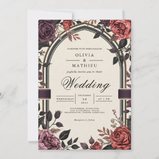 Invitación Moody Floral Arch Boda