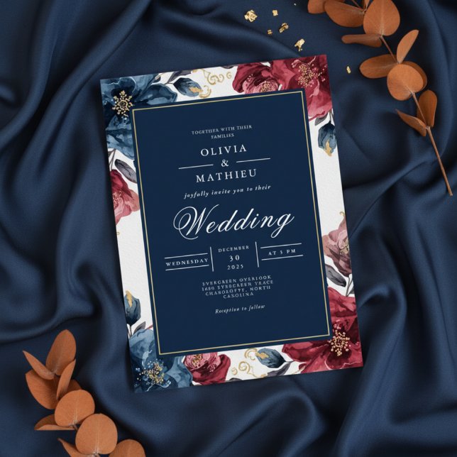 Invitación Moody Floral Arch Flourish Wedding (Subido por el creador)