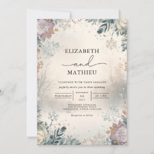 Invitación Moody Floral Autumn Boda