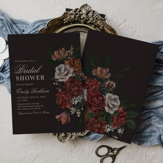 Invitación Moody Floral Bridal Shower Invitation (Subido por el creador)