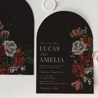 Invitación Moody Florals Arch Wedding Invitation