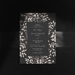 Invitación Moody Forest Black White Boda clásico moderno