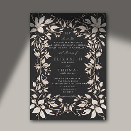 Invitación Moody Forest Monogramas Botánicos Boda Clásico