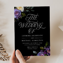 Invitación Moody Gothic Floral Boda
